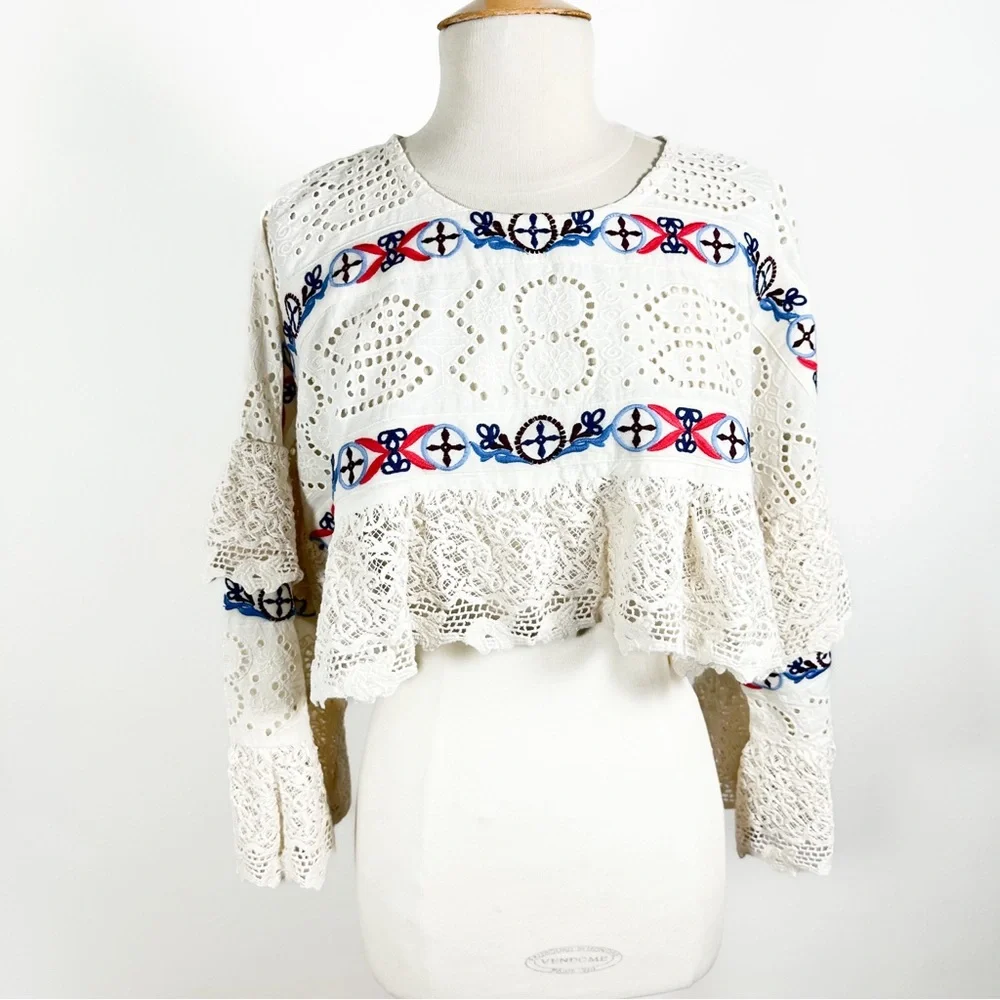 Anthropologie ruffle lace